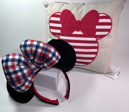 Patriotic Plaid- Velvet - Parks Inspired Ears