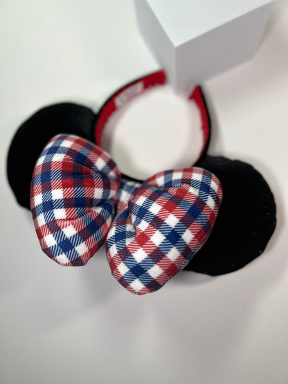 Patriotic Plaid- Velvet - Parks Inspired Ears