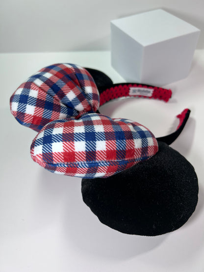 Patriotic Plaid- Velvet - Parks Inspired Ears