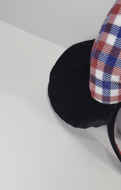 Patriotic Plaid- Velvet - Parks Inspired Ears